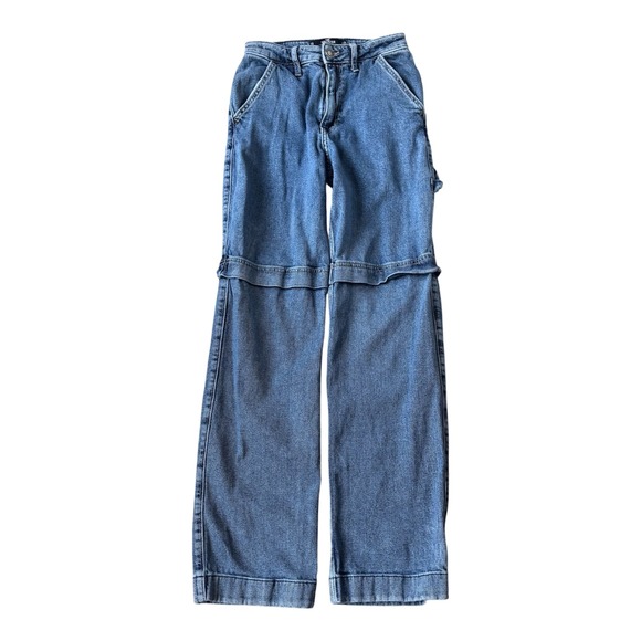 Hollister TikTok Viral Ultra High Rise Zip Off Dad Jeans 25W 31L Y2K Retro Cargo - Picture 2 of 6